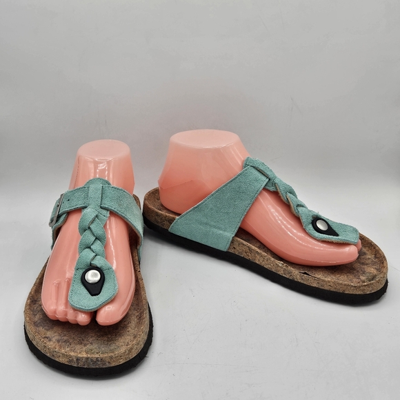 Muk Luk Marsha suede leather sandals size 8 - Picture 5 of 16